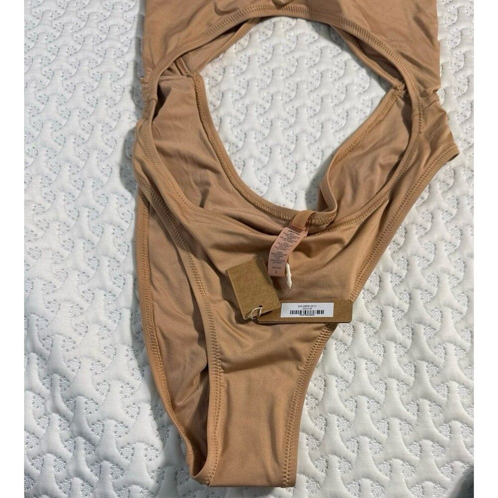 Skims Swim Monokini Swimsuit Ochre Medium - Picture 6 of 8